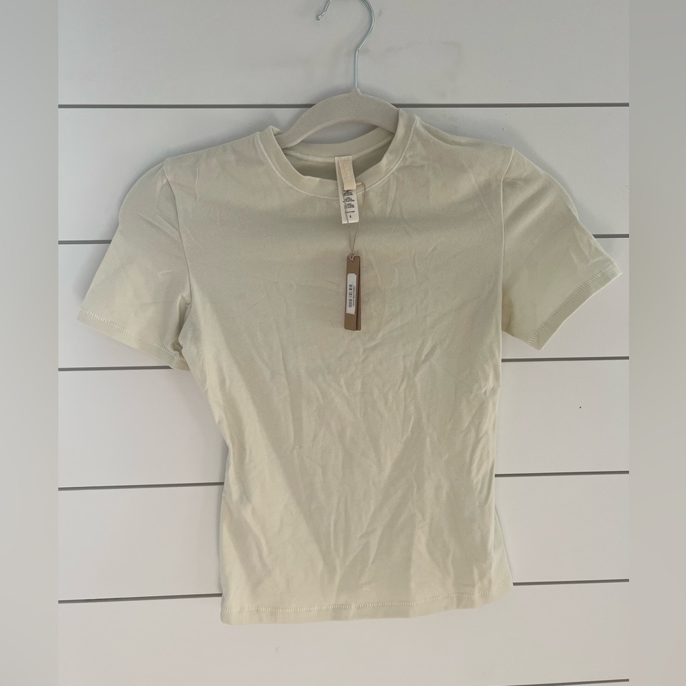 Skims cotton jersey t-shirt in bone